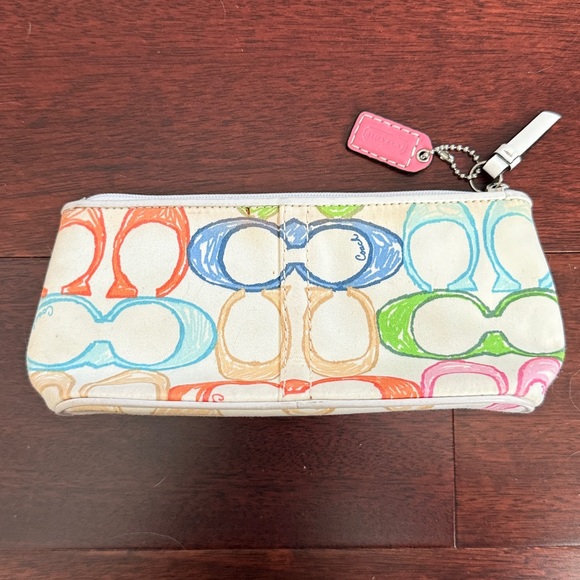 Coach Multicolor Signature Pattern Pouch - Picture 2 of 5
